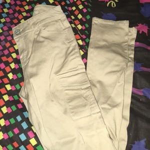 khaki skinny cargo pants